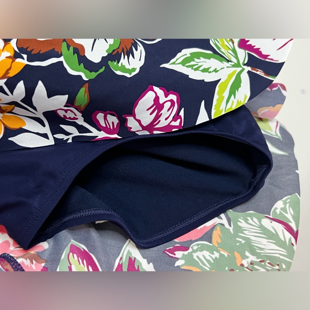 NWT Anne Cole Printed Surplice Front Swimsuit One Piece Dress T23MD610 - 8 - Picture 7 of 9